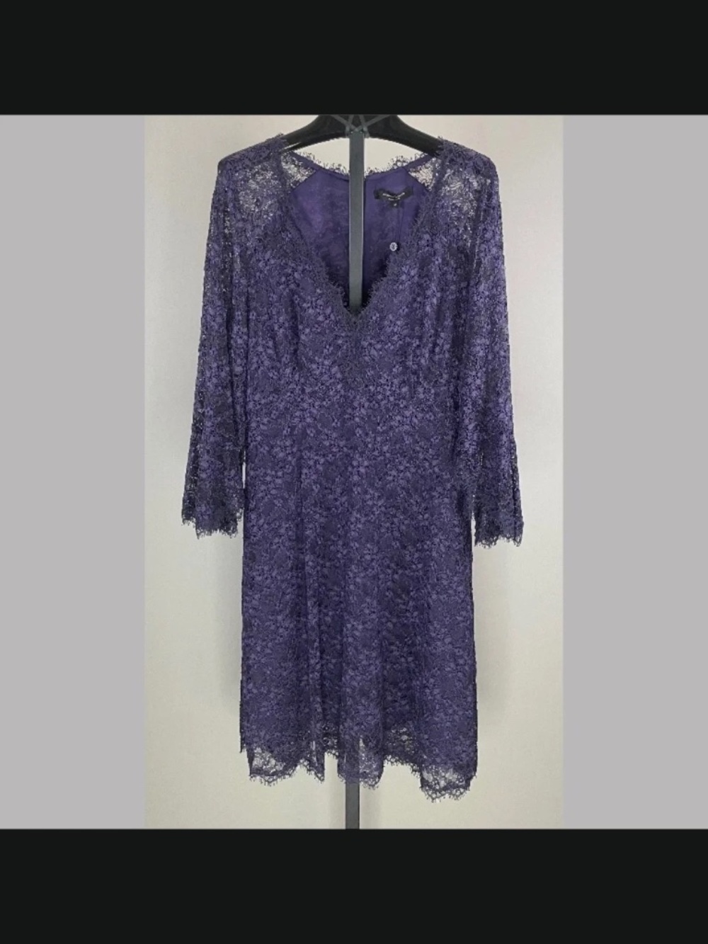 NEW Nanette Lepore Dress Womens 12 purple floral lace ming cocktail classic